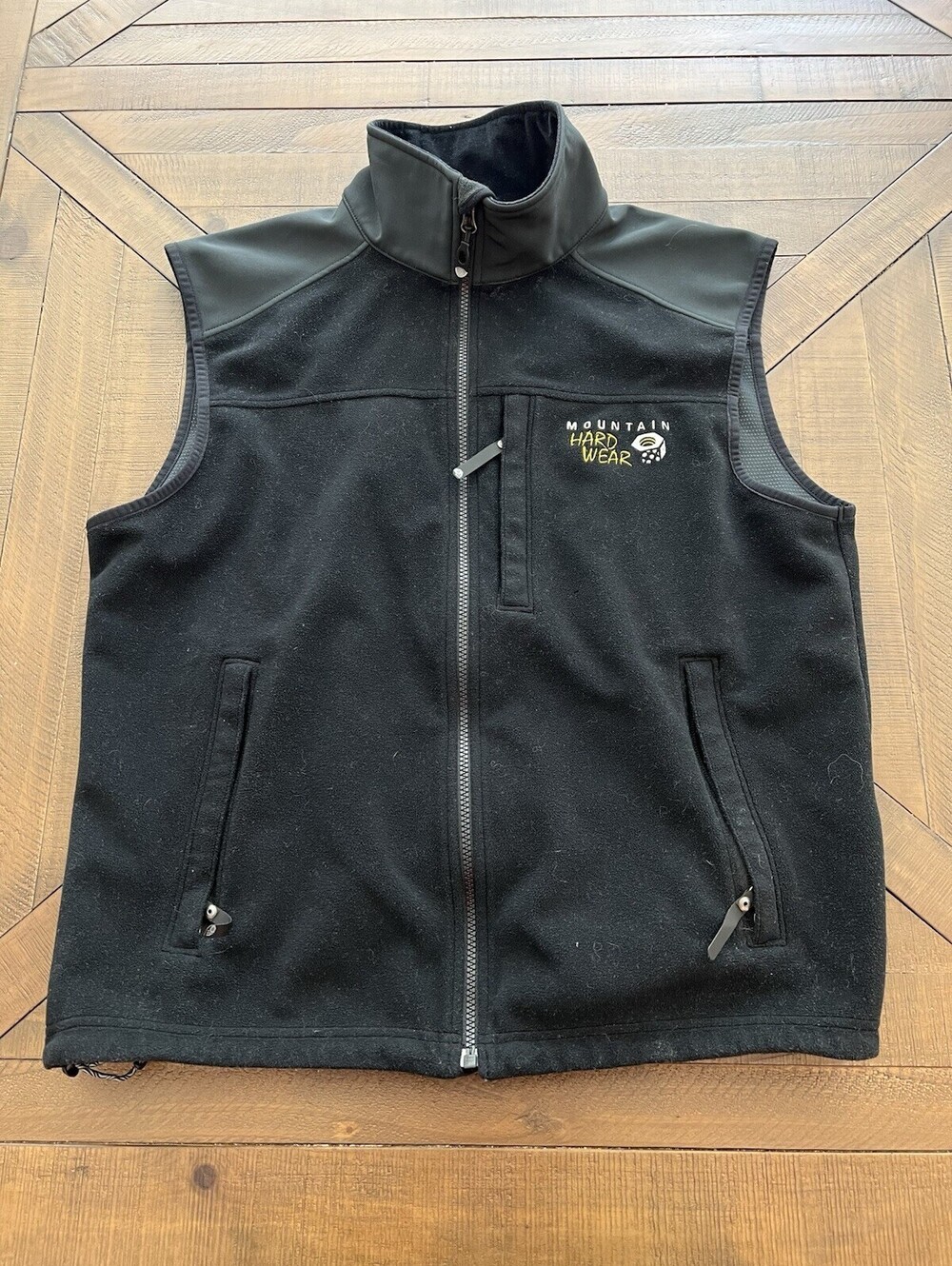 Mountain Hardwear Gore Windstopper Fleece Vest Mens Large Black Full Zip